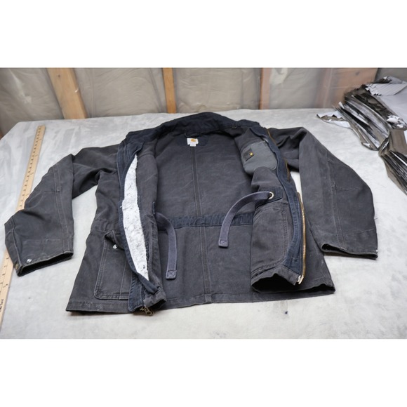 Carhartt Pike Jacket Mens Large Black Duck Canvas Rugged Utility Field Work VTG - Picture 7 of 16